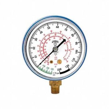 WINTERS Low Side Pressure Gauge 2-1/2 dia., 489F25
