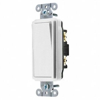 HUBBELL Wall Switch 20A White 1 HP 4-Way Switch, 49YL60
