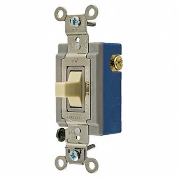 HUBBELL WIRING DEVICE-KELLEMS Wall Swtch 1-Pol 120/277V 15A Ivry Toggl, 3D368