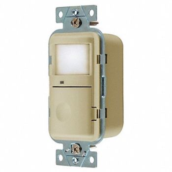 HUBBELL WIRING DEVICE-KELLEMS Occupancy Sensor PIR 1200 sq ft Ivory, 23NY57
