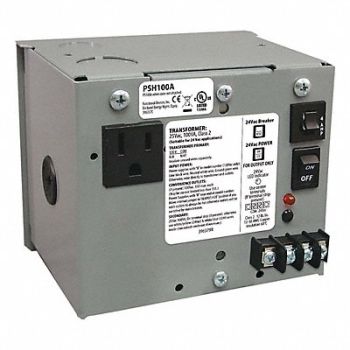 FUNCTIONAL DEVICES INC / RIB Enclosed Single 100VA 120VAC-24VAC, 244U73