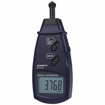 SHIMPO Tachometer 0.5 to 19 999 RPM Range, 411H04
