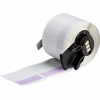 BRADY Label 1 1/2 in W Clear Purple, 803P40