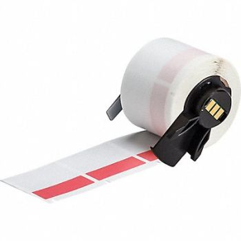 BRADY Label 1 1/2 in W Clear Red, 803P41