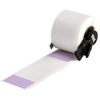 BRADY Label 1 1/2 in W Clear Purple, 803P48