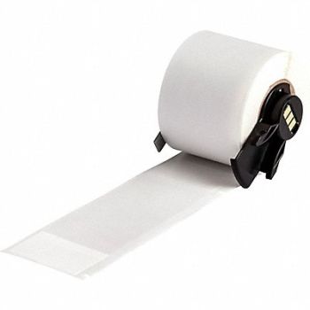 BRADY Label 1 1/2 in W Clear White, 803PJ0