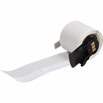 BRADY Label 1 5/8 in W Clear White, 803N59