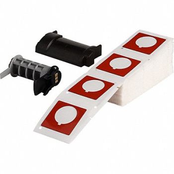 BRADY Label 1 51/64 in W Red, 803NH8