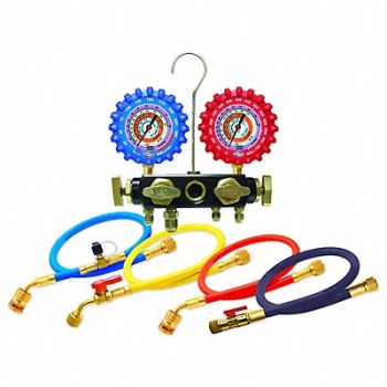 UNIWELD Manifold 4 Valve 5 ft EZ Turn Hose Set, 224C82