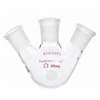 KIMBLE Angled Three Neck Round Bottom 50mL, 52NH47