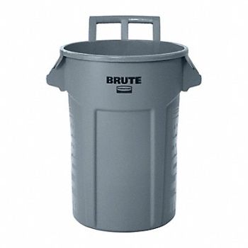 RUBBERMAID COMMERCIAL PRODUCTS Rollout Trash Can Plastic 32 gal Cap Gry, 806VZ2