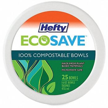 HEFTY Disposable Bowl 16 oz WH PK25, 799M55