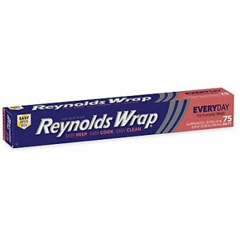 REYNOLDS WRAP Aluminum Foil Roll 75 ft L 12 in W, 43HH07