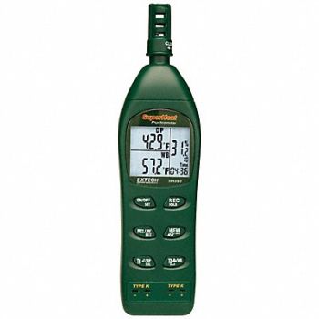 EXTECH Temp/Humdty Mtr 0 to 100 per Rel Hum Rng, 4GE38