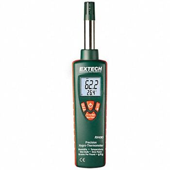 EXTECH Temp/Humdty Mtr 0 to 100 per Rel Hum Rng, 1ZPV2