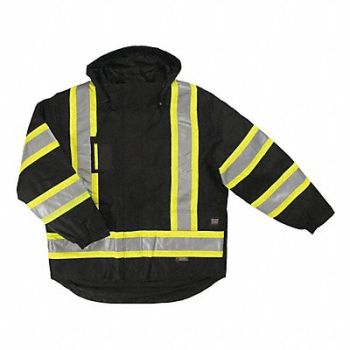 TOUGH DUCK Sfty Insulated 5-In-1 Parka 2XL Tall Blk, 30WT30