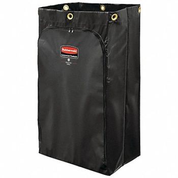 RUBBERMAID COMMERCIAL PRODUCTS Janitorial Cart Vinyl Bag 34 gal Cap Blk, 124T20