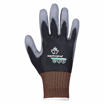 SUPERIOR GLOVE Blk Nyln/Stl Glv Pu Ctd 10 PR, 32HR98