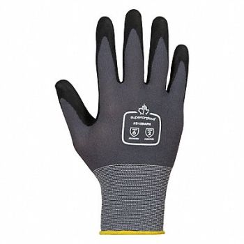DEXTERITY Work Gloves Nitrile 2XL Black/Gray PK12, 793WF6