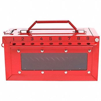 MASTER LOCK Group Lockout Box Red 5-43/64 H, 53JH79