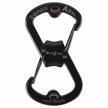 NITE IZE S-Biner Key Clip Matte 1-11/16 in Black, 34GN68