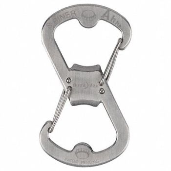 NITE IZE S-Biner Key Clip Silver Texture 2 in, 34GN69