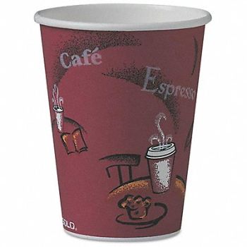 SOLO CUP Disposable Hot Cup 12 oz MaroonPK50, 43PY48