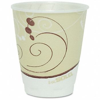 SOLO CUP Disposable Hot/Cold Cup 8 oz Beige PK100, 43HG81