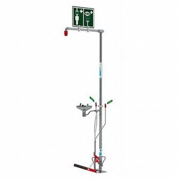 HUGHES SAFETY Combo Shower Self-Draining Floor Mount, 287T85