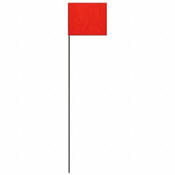 HY-KO PRODUCTS Marking Flag Red Solid Pattern PK25, 52ZW67