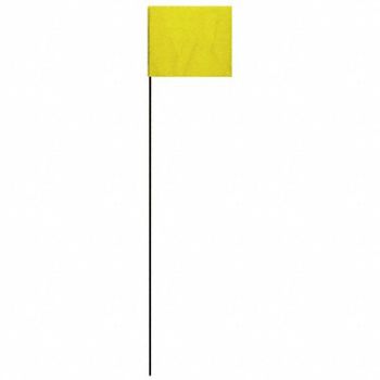 HY-KO PRODUCTS Marking Flag Yellow Solid Pattern PK25, 52ZW69