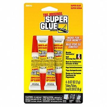 SUPER GLUE Instant Adhesive 0.07 fl oz Tube PK4, 3EHP9