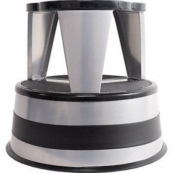 CRAMER Office Step Stool 14-1/2inH 350lb Silver, 8A811