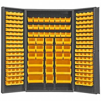 DURHAM MFG K4896 Bin Cabinet 84 x48 x24 Gray 192YlwBns, 3NYN9