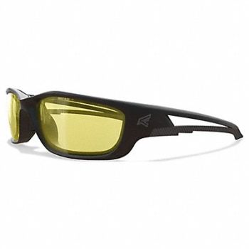 EDGE EYEWEAR Safety Glasses Yellow Lens Blk Frame XL, 801WK2