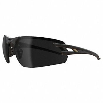 EDGE EYEWEAR Safety Glasses Smoke Lens Black Frame M, 801WK4