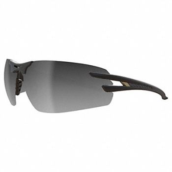 EDGE EYEWEAR Safety Glasses Silver Lens Black Frame M, 801WK5