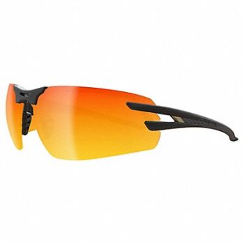 EDGE EYEWEAR Safety Glasses Red Lens Black Frame M, 801WK7