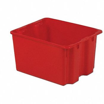 LEWISBINS Stk and Nest Ctr Red Solid Polyethylene, 6UFZ1