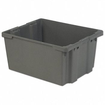 LEWISBINS Stk and Nest Ctr Gray Solid Polyethylene, 6UFY7