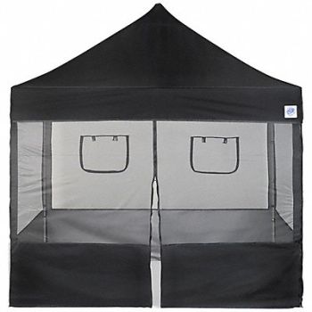E-Z UP Food Service Vendor Screen Wall Kit Blck, 800J34