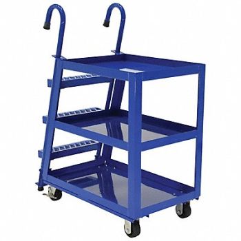 GRAINGER APPROVED Stock Picking Ladder Cart 1000 lb Blue, 4ZD44