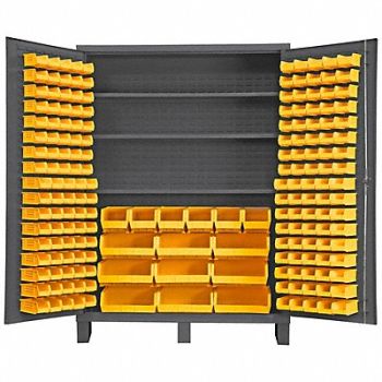 DURHAM MFG K4916 Bin Cabinet 84 x60 x24 Gray 185YlwBns, 9CU51