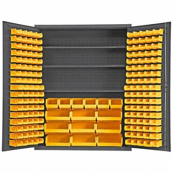 DURHAM MFG Bin Cabinet 78 x60 x24 Gray 185YlwBns, 33VE45