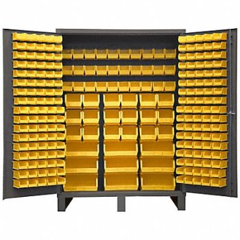 DURHAM MFG K4897 Bin Cabinet 84 x60 x24 Gray 227YlwBns, 8FYW9