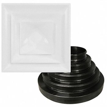 AMERICAN LOUVER Ceiling Diffuser Square 6 to 14 Duct, 54ZF43