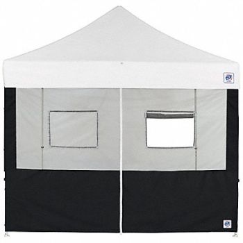 E-Z UP Food Booth Middle Zipper Sidewall Black, 800J81