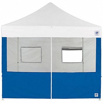 E-Z UP Food Booth Middle Zipper Sidewall Blue, 800J83