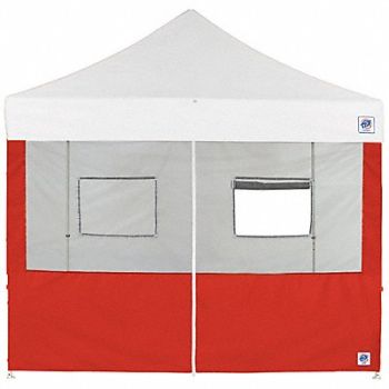 E-Z UP Food Booth Middle Zipper Sidewall Red, 800J84