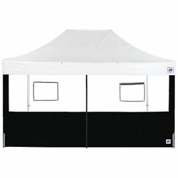 E-Z UP Food Booth Middle Zipper Sidewall Black, 800J87